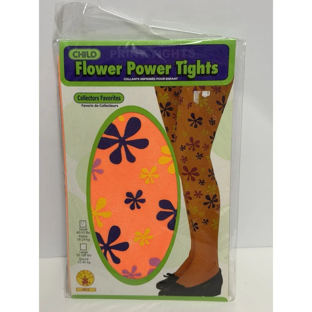 Rubies Flower Power Tights Childrens Size Small 40-55lbs H-1
